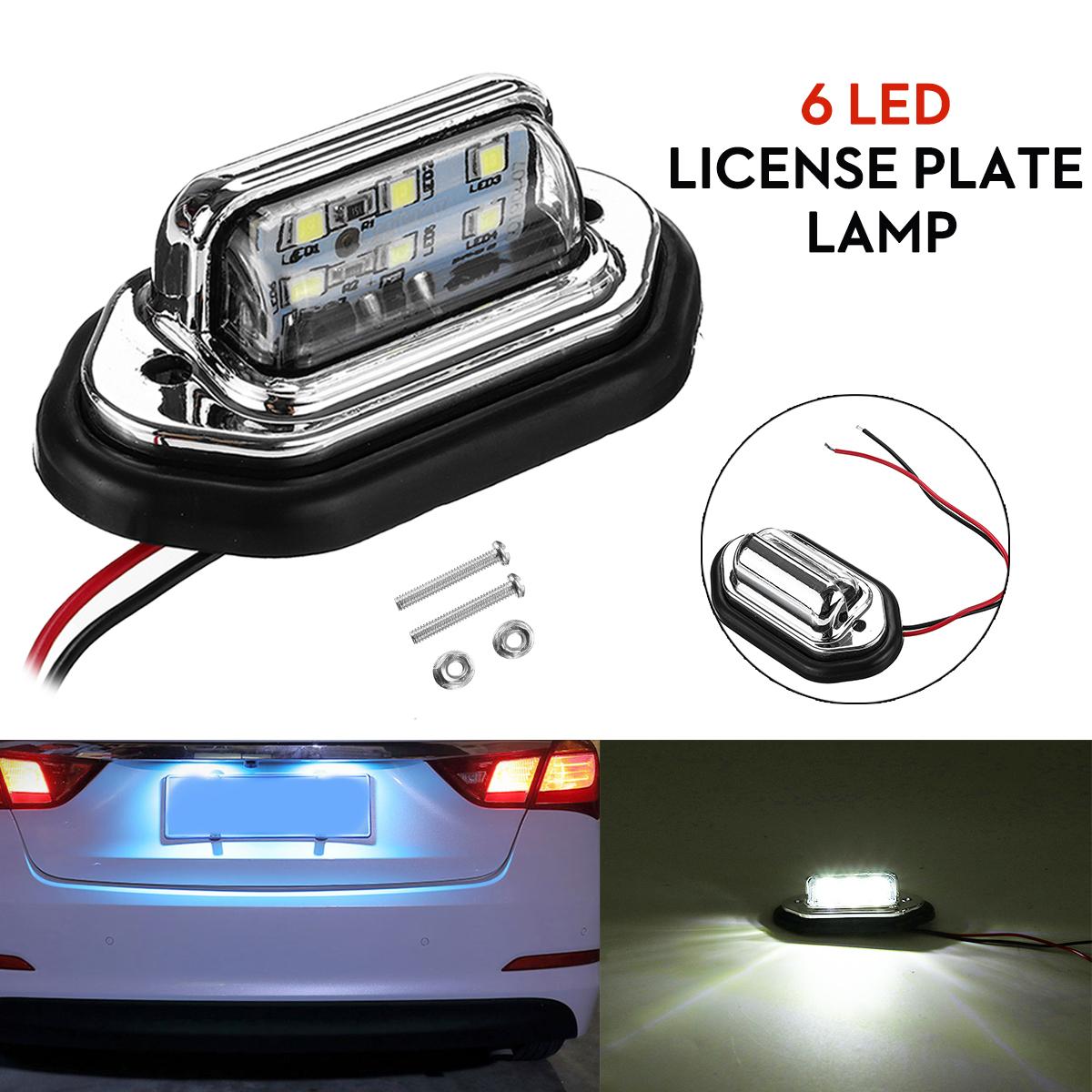 

1/2 шт., 12 В, 24 В, водонепроницаемый, 6 светодиодов, светильник для номерного знака автомобиля, сигнальный задний фонарь, лампа для лодки, грузовика, прицепа, внедорожника, фургона, каравана, водонепроницаемый 1pcs серебряный