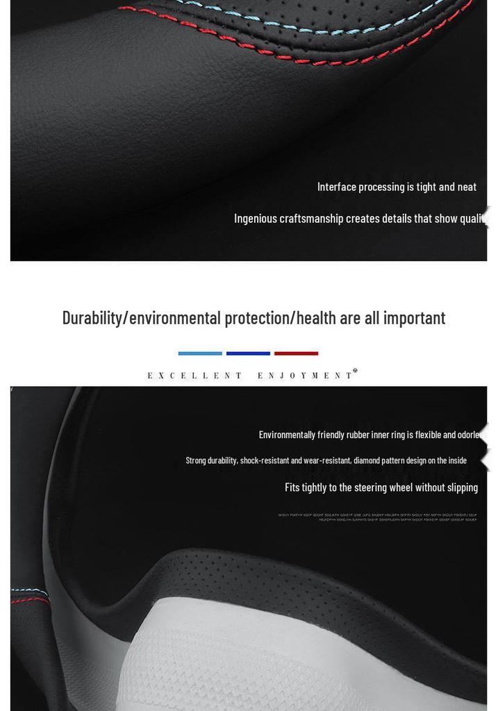 Genuine Leather Steering Wheel Cover for BAIC Senova D-Series Vehicles