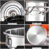 ZISIZ 304 Stainless Steel Tall Stockpot with Lid