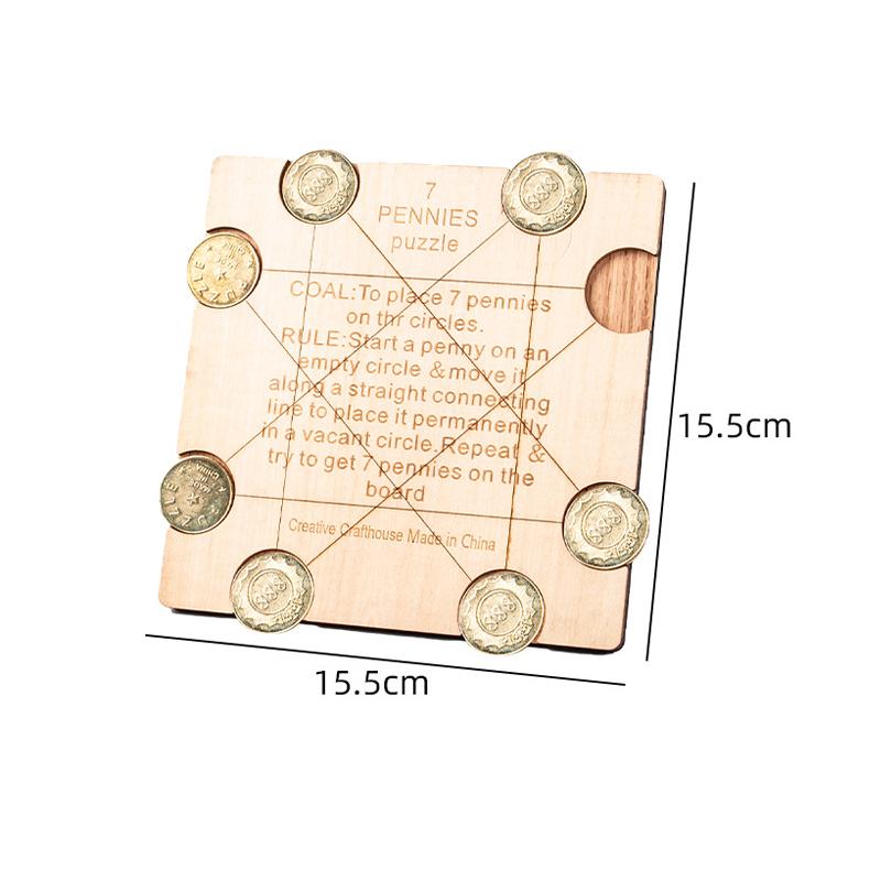 Penny Coin Puzzle Challenging Brain Teaser Puzzles Adults Kids Logic And Strategy Games IQ Test Toys Unique Educational Gifts