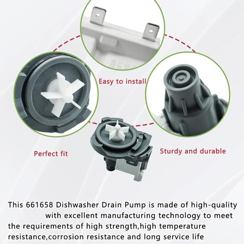 Plastic Drain Pump Dishwasher Pump for Dishwashers Rapid Water Removal Technology Anti Blockage Universal Compatibility