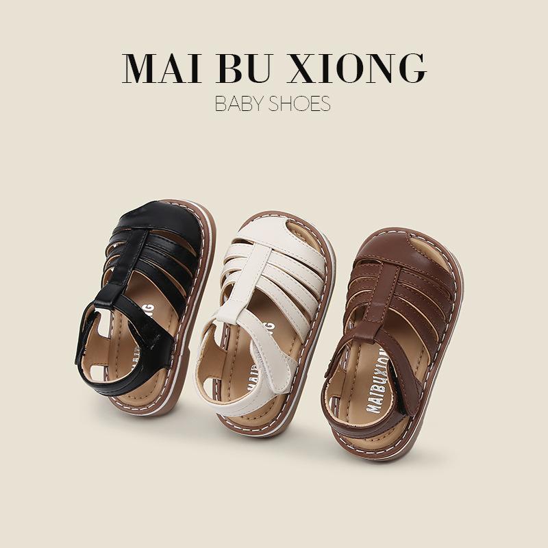 

MAIBUXIONG Обувь для младенцев и детей Летние сандалии для девочек Однотонная универсальная обувь Baotou для мальчиков