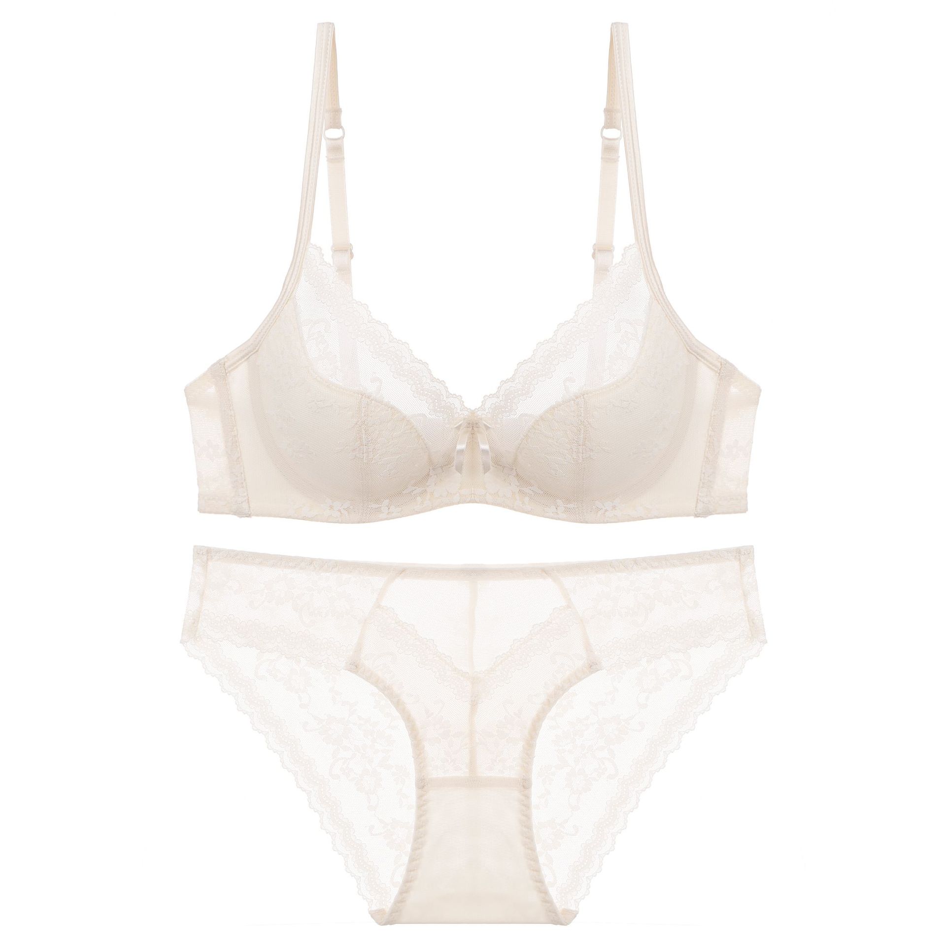 

Летний Сексуальный Кружевной Вышитый Женский Комплект Нижнего Белья Французский Тонкий Пуш-Ап Бюстгальтер Комфортное Дышащее Нижнее Белье Женский Комплект Бюстгальтера и Трусиков 85B бежевый