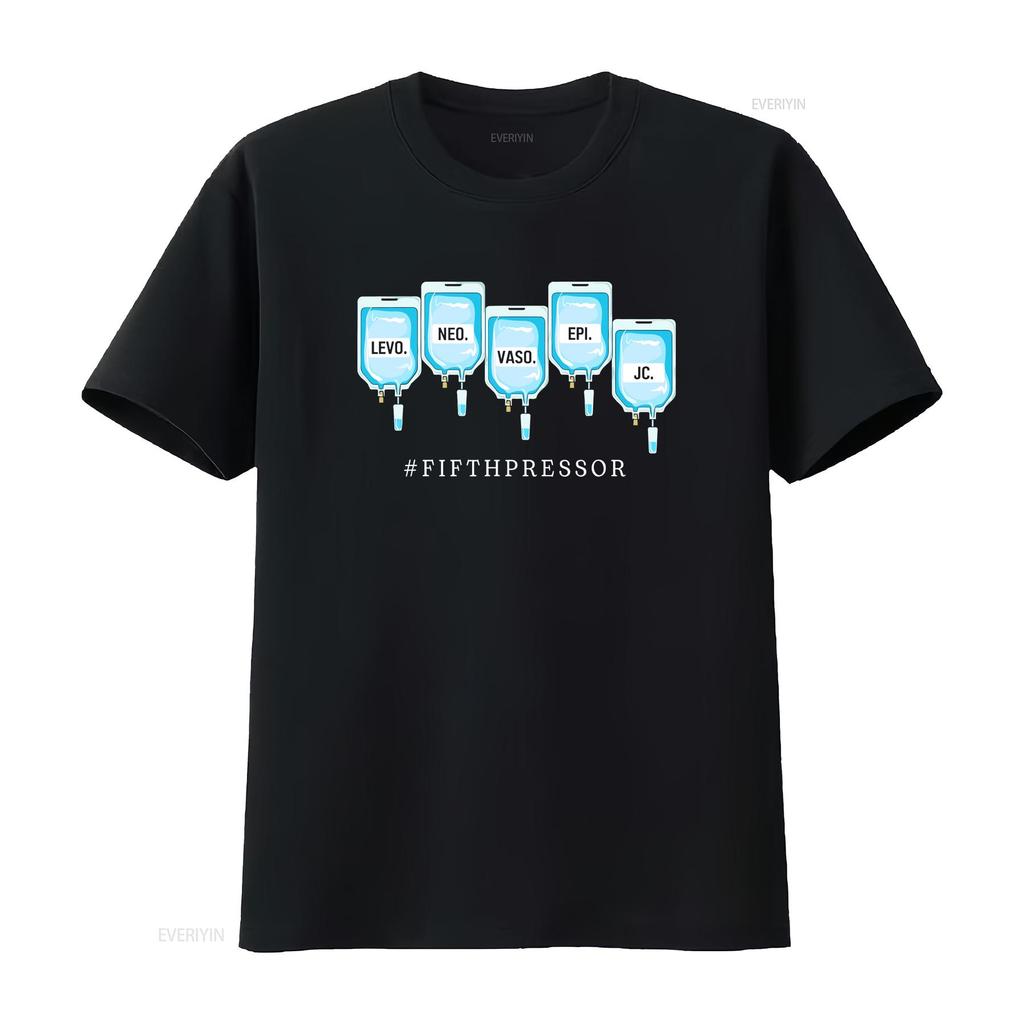 Quinta T-shirt Vasopressore Terapia Intensiva CRNA Medico Terapia Intensiva Per Infermiere vintage Lavata Casual Unisex grafica Traspirante Elastica