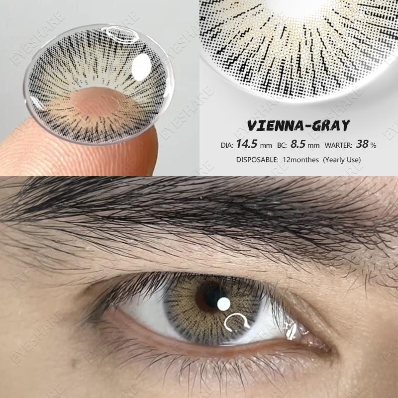 Eyeshare 1 Pair of Brand New Fashion Colored Contact Lenses Blue Glasses Lenses Green Beauty Lenses Brown Glasses Lenses Color Makeup Purple Lenses