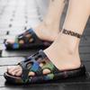 Summer Beach Home Sandals Comfortable Printed Bathroom Shower Slippers Man Hollow Out Leak Women Slides Summer Eva Shoes