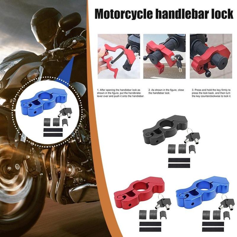 Motorcycle Handlebar Lock Handlebar Brake Handle Solid Lock Imitating Steal Lock Pull Rod ATV Dirt Street Bikes Anti Theft