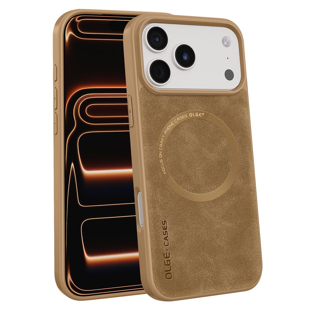 Suede Leather For Magsafe Magnetic Case For iPhone 17 Air 16 15 14 13 12 11 Pro Max Wireless Charge Matte Skin Protective Cover