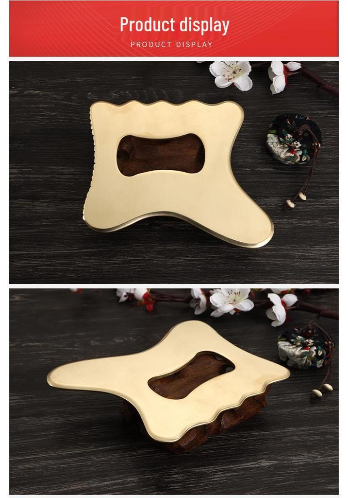 Pure Brass Gua Sha Body Sculpting Board for Full Body Massage - Large Area Back & Leg Fascia Knife