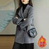 Woolen coat women's autumn and winter Korean version loose and thin versatile foreign woolen coat thickened medium and long coat