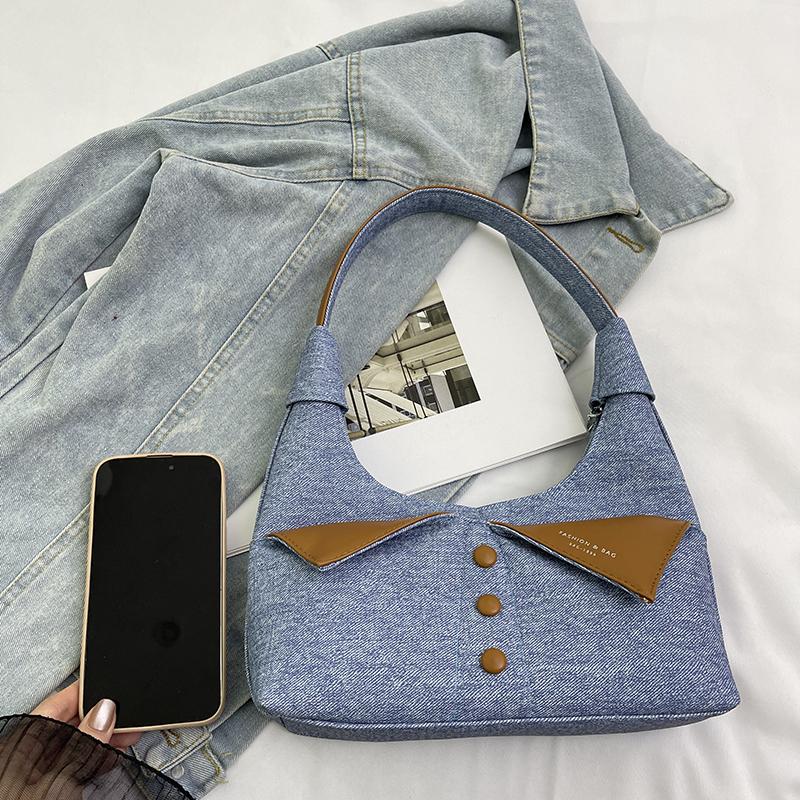 Niche Design, High-end Feel, Contrasting Color Buttons, Underarm Bag, Versatile Commuting Shoulder Bag, Handbag