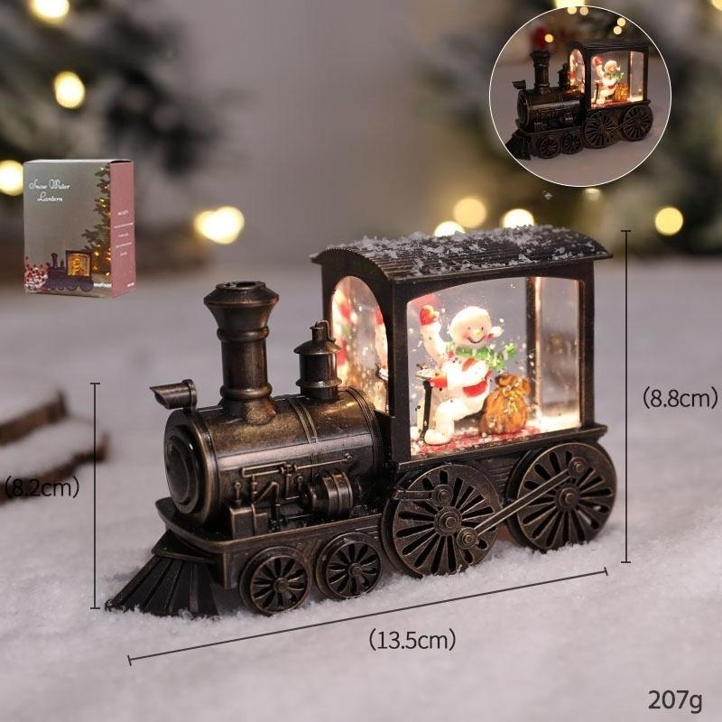 HOMZY Christmas Eve Music Box Gift Charming Water-filled Christmas Train Ornaments with Led Lights Christmas Decorations CrystalBall