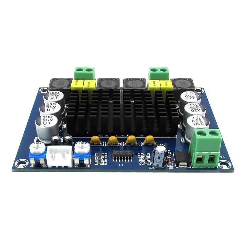 XH-M543 TPA3116D2 Dual Channel Amplifier Board 120W×2 DC 12-28V 24V with TL074C Op-amp Pre-amplifier High Power Stereo Audio Module