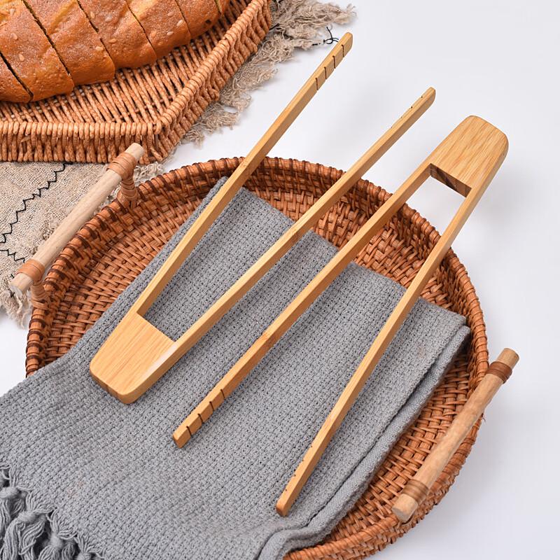 Ruhan Bamboo Food Tongs for Cooking & Grilling, 30cm (5-Pack)