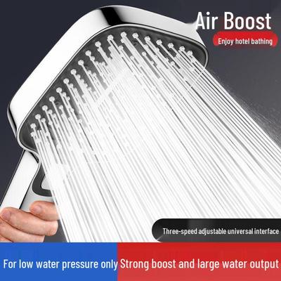 Three-Speed Pressurized Large Panel Shower Head with Hose