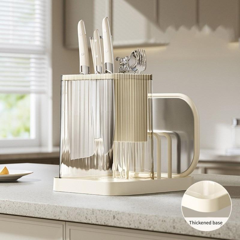 Multifunctional Kitchen Cutter and Cutting Board Stand with Chopstick Holder Space Saving Storage Rack Organizers