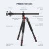 NEEWER 200cm Camera Tripod Monopod with Center Ball QR and Horizontal Tripod with Overhead Camera Mount for Overhead Suitable for Made of Aluminum