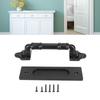 Sliding Door Pull Handle Heavy Duty Black Slotless Metal Pull and Flush Barn Door Handle