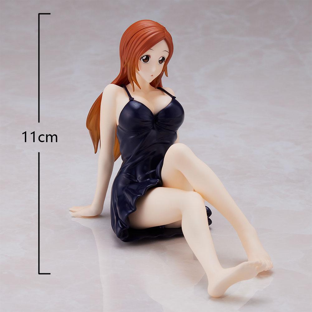 Anime figure Inoue Orihime night dress sitting action figure Matsumoto Rangiku figure pvc Model Toy Adult Collection Statue Gift