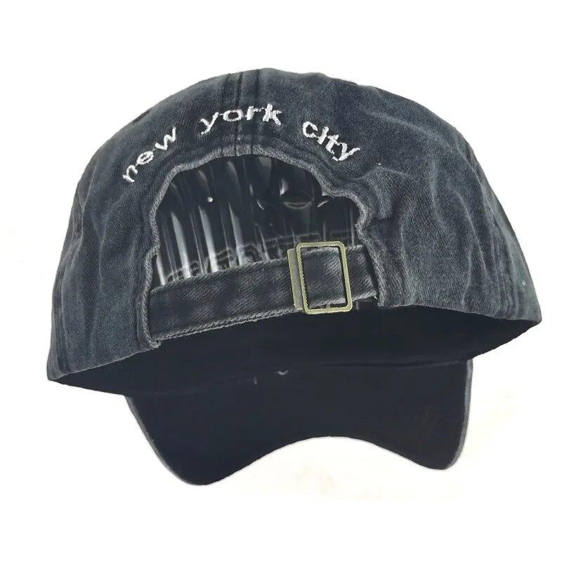 Hat New Spring And Autumn Washed Cloth Baseball Cap Embroidered Letters New York