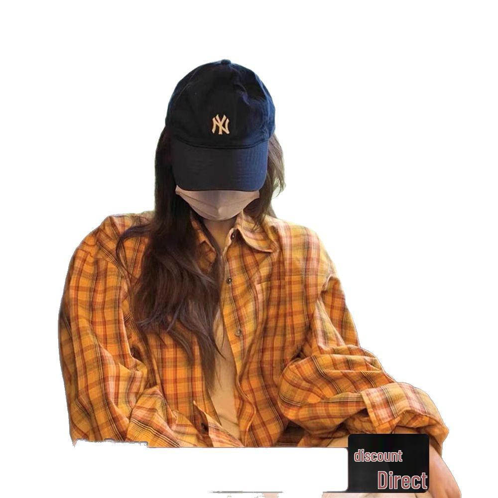 Women's Casual Loose-Fit Retro Plaid Jacket - Yellow, Spring Collection