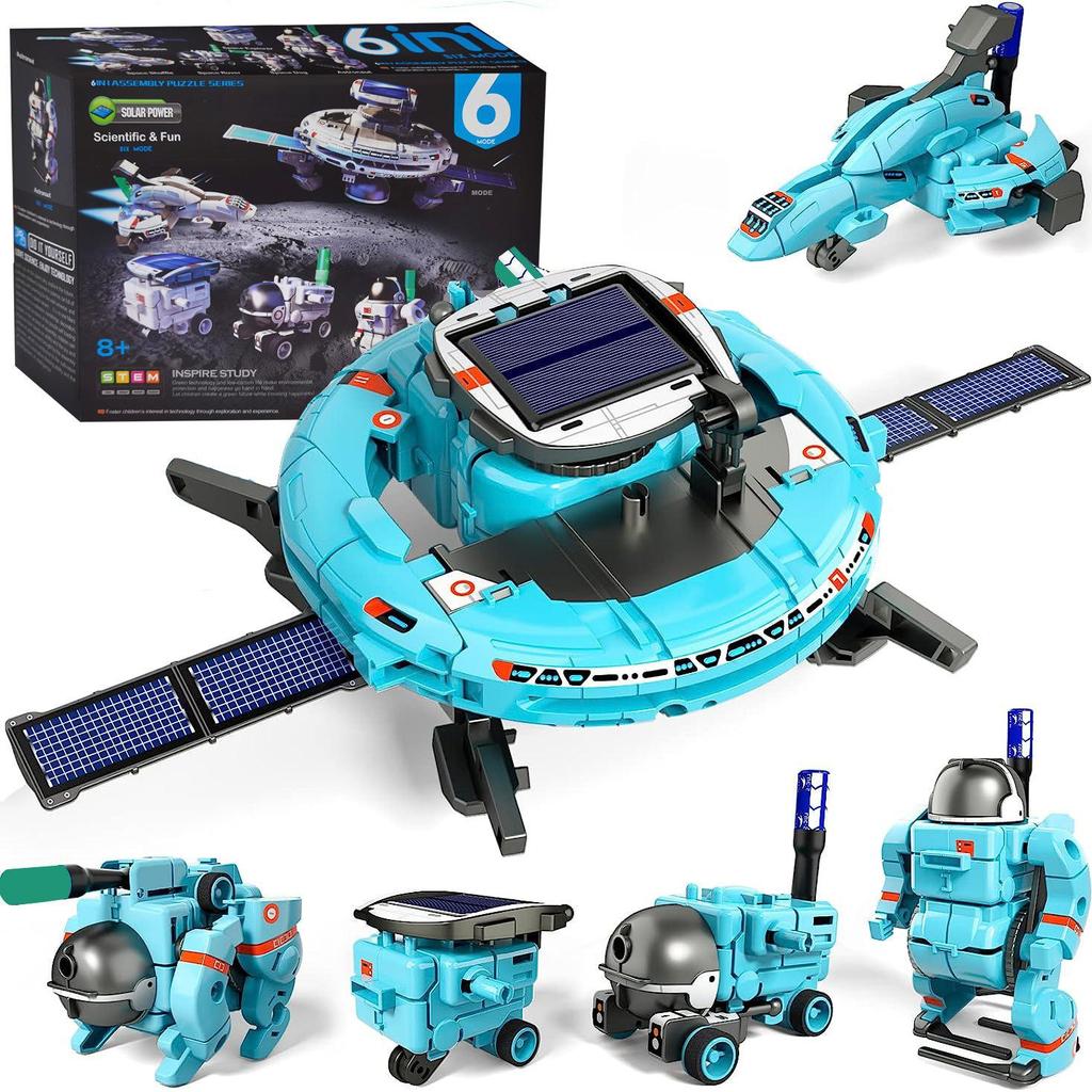 6-in-1 DIY Solar-Powered Space Building Blocks: Self-Assembled Car & Intelligent Robot Toy