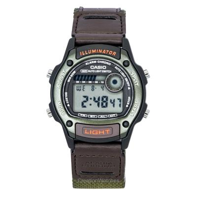 Standard Digital Leather And Cloth Strap Quartz W-220HF-3AV Unisex Watch