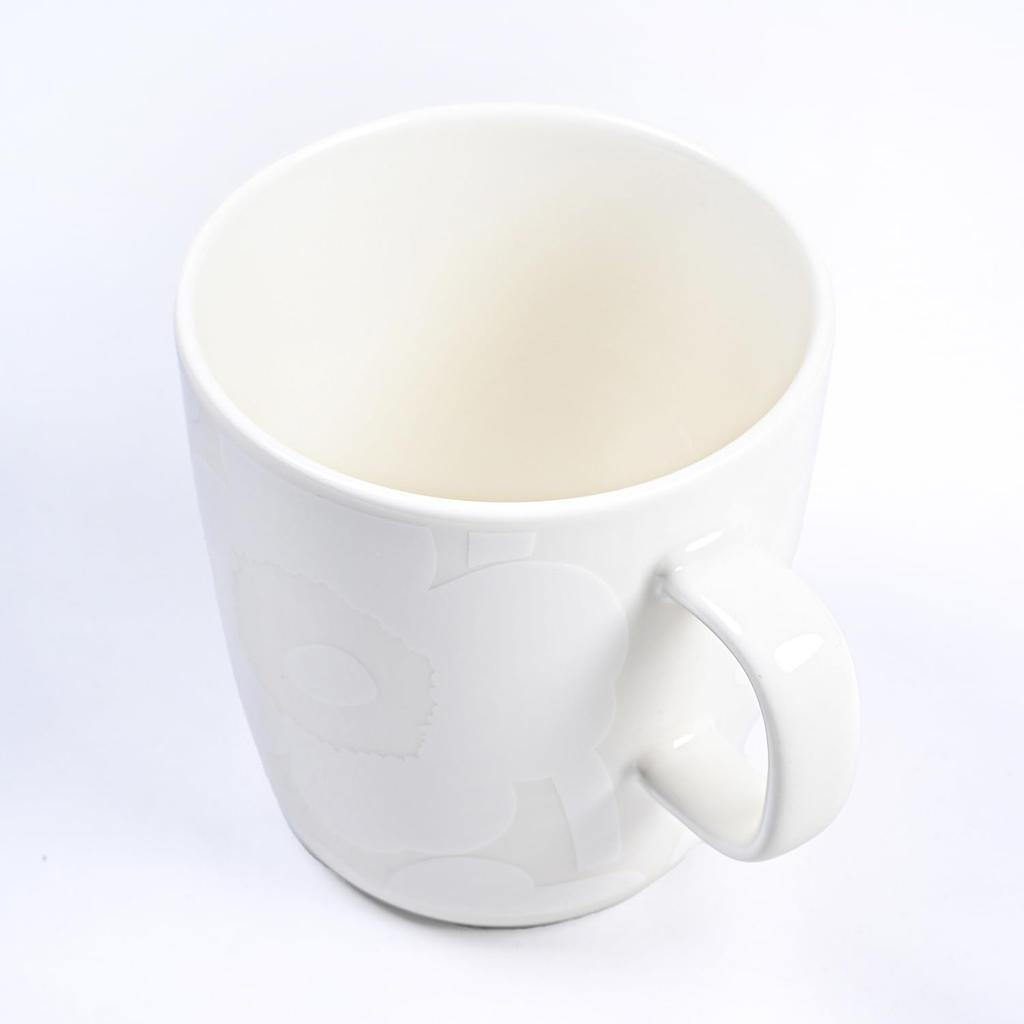 Marimekko Oiva Unikko natural white and 100 mug, 400ml, white, 072584, pieces.