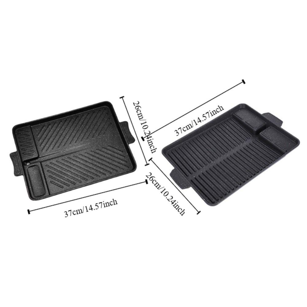 Non-stick Grill Meat Plate Rectangular Barbecue Plate Household Korean-style Barbecue Pan  Outdoor