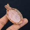 Rose Quartz Jewelry, 999 Copper Wire Wrapped Pendant Handmade Gemstone Jewelry, Gifts For Wife Brand New Pendant