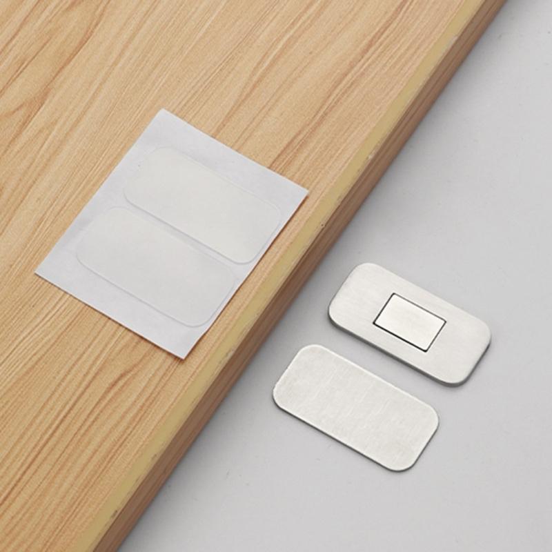 Durability Stainless Steel Door Stoppers for Cabinets Powerful Magnets Wardrobe Adhesive Mount Simple Setups