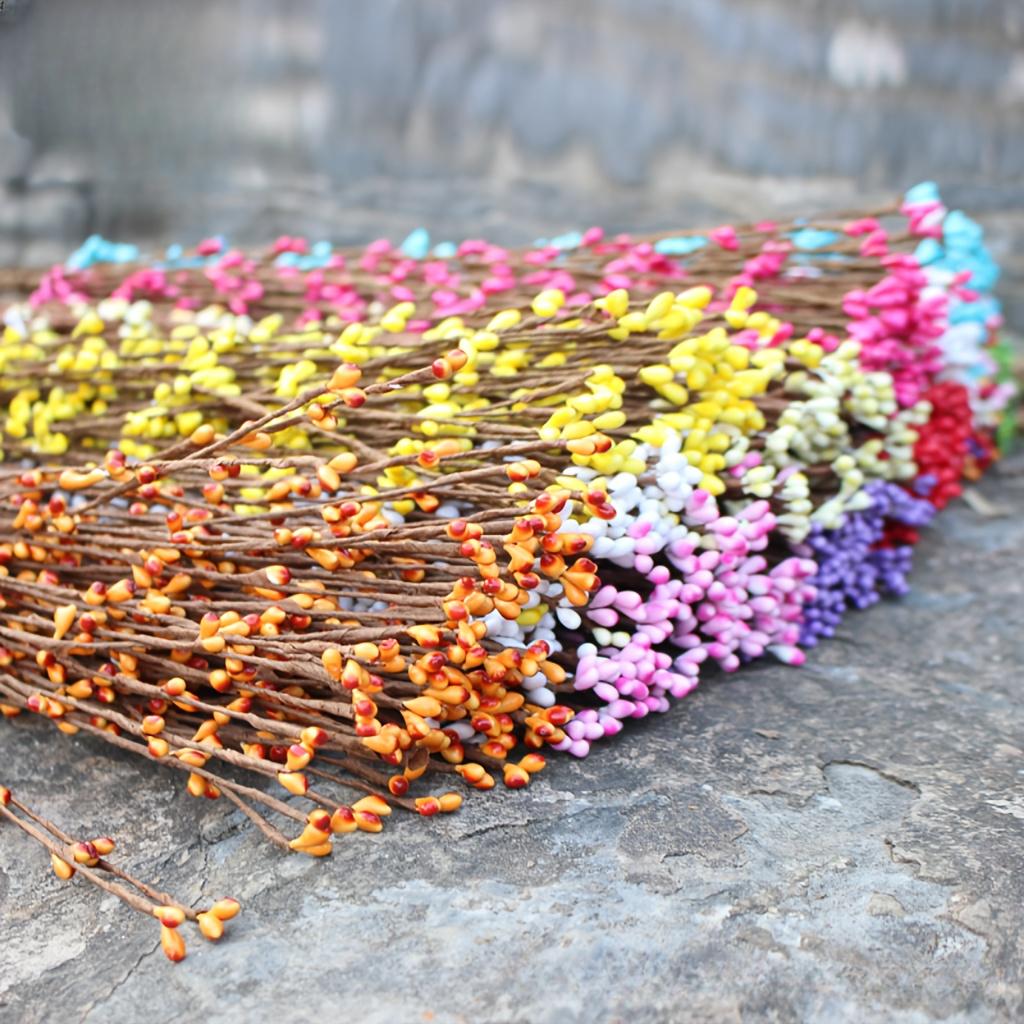 

30pcs Artificial Berry Stems - Vibrant Plastic Floral Decor for DIY Wreaths, Spring Home & Event Decorations, Holiday Home Accents, Floral Decor 30pcs яскраво-червоного кольору