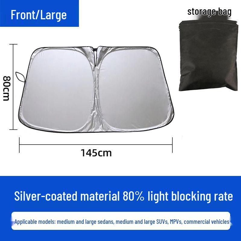 Car Windshield Sunshade Curtain - Front Window Sun Blocker & Heat Insulation Cover
