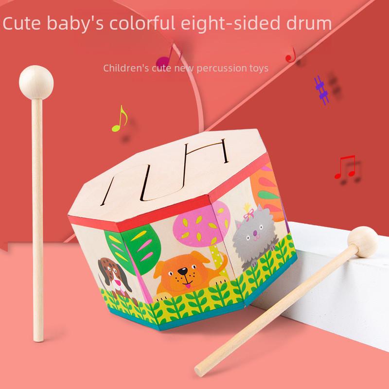 Wooden Octagonal Music Drum Toy For Kids With Sound And Early Education Play