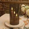 3 in 1 Flameless 5/8/10CM Taper Candles Battery Operated LED Acrylic Pillar Flickering LED Electronic Candles with Lampshade