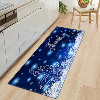 Christmas Kitchen Mat Soft Thickened Kitchen Floor Mat Waterproof Non-slip Oil-proof Floor Mat Runner Rug