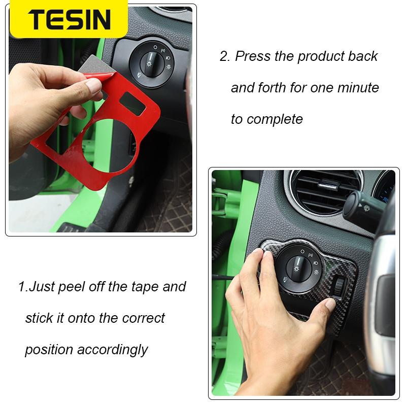 TESIN Autocolante de acoperire pentru decorațiuni interioare din fibră de carbon pentru Ford Mustang 2009 2010 2011 2012 2013 2014 Exterior