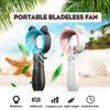 Portable Mini Cartoon Bladeless Fan Handheld with Base Foundation Standing On Table 3 Fan Speed Level USB Rechargeable