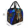 Ancient Glass God Anubis Of Egypt Insulated Lunch Bag for Women Children Portable Food Boxes Thermal Lunch Box Tote