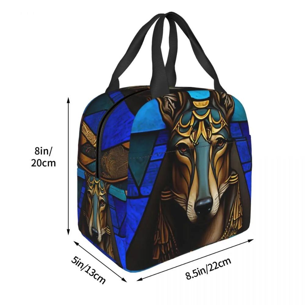 Ancient Glass God Anubis Of Egypt Insulated Lunch Bag for Women Children Portable Food Boxes Thermal Lunch Box Tote