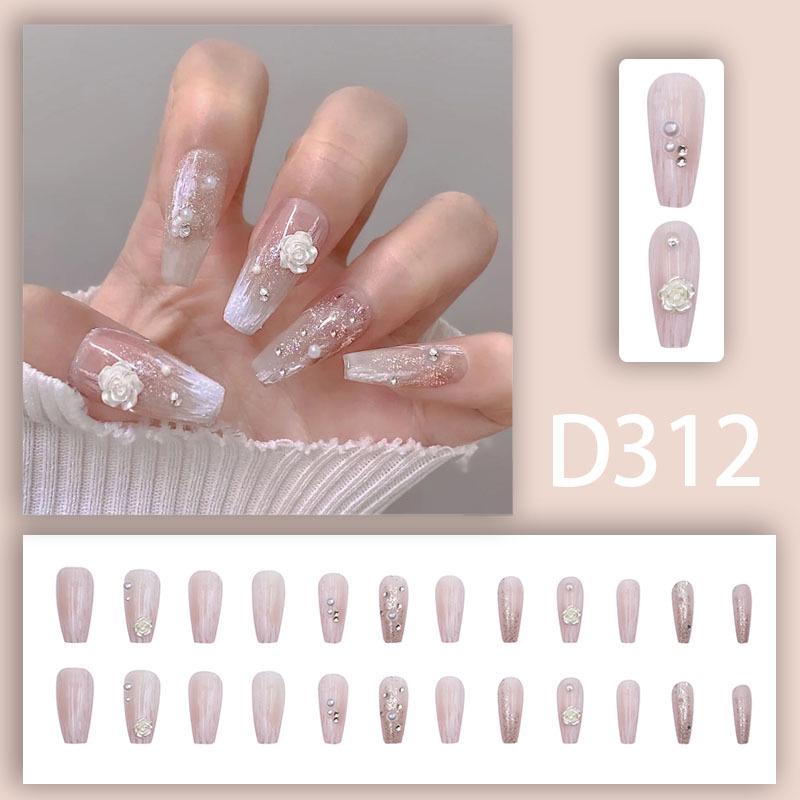 Blush Ice Transparent False Nails - Influencer Style, TikTok Trend, Girlish Manicure Patches