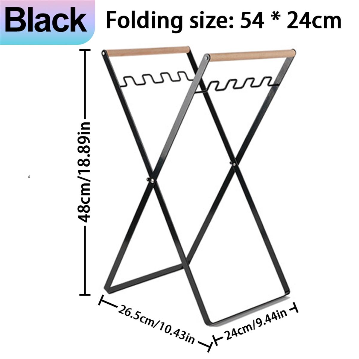 Portable Outdoor Camping Garbage Bag Holder Folding Bracket Vehicle Trash Bin Stand for Picnic Hiking Travel чёрный