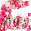 132Pcs Pink Rose Gold Latex Balloon Set Suitable for Birthday Parties, Weddings, Valentine's Day Party Decoration