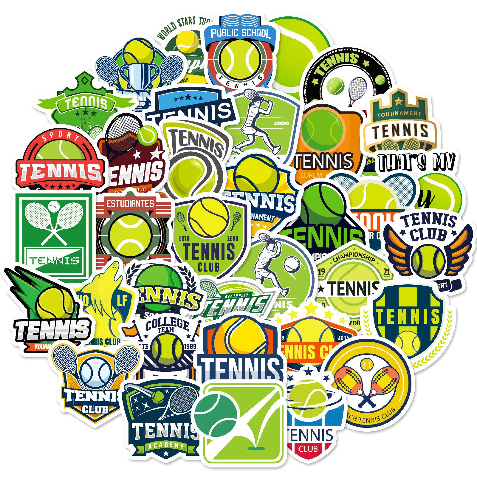 

50 теннисных граффити-наклеек Персонализированные спортивные наклейки Чехол для мобильного телефона Наклейки для компьютера