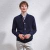 Kemeng Boka Men's 100% Cashmere Half-High Collar Cardigan