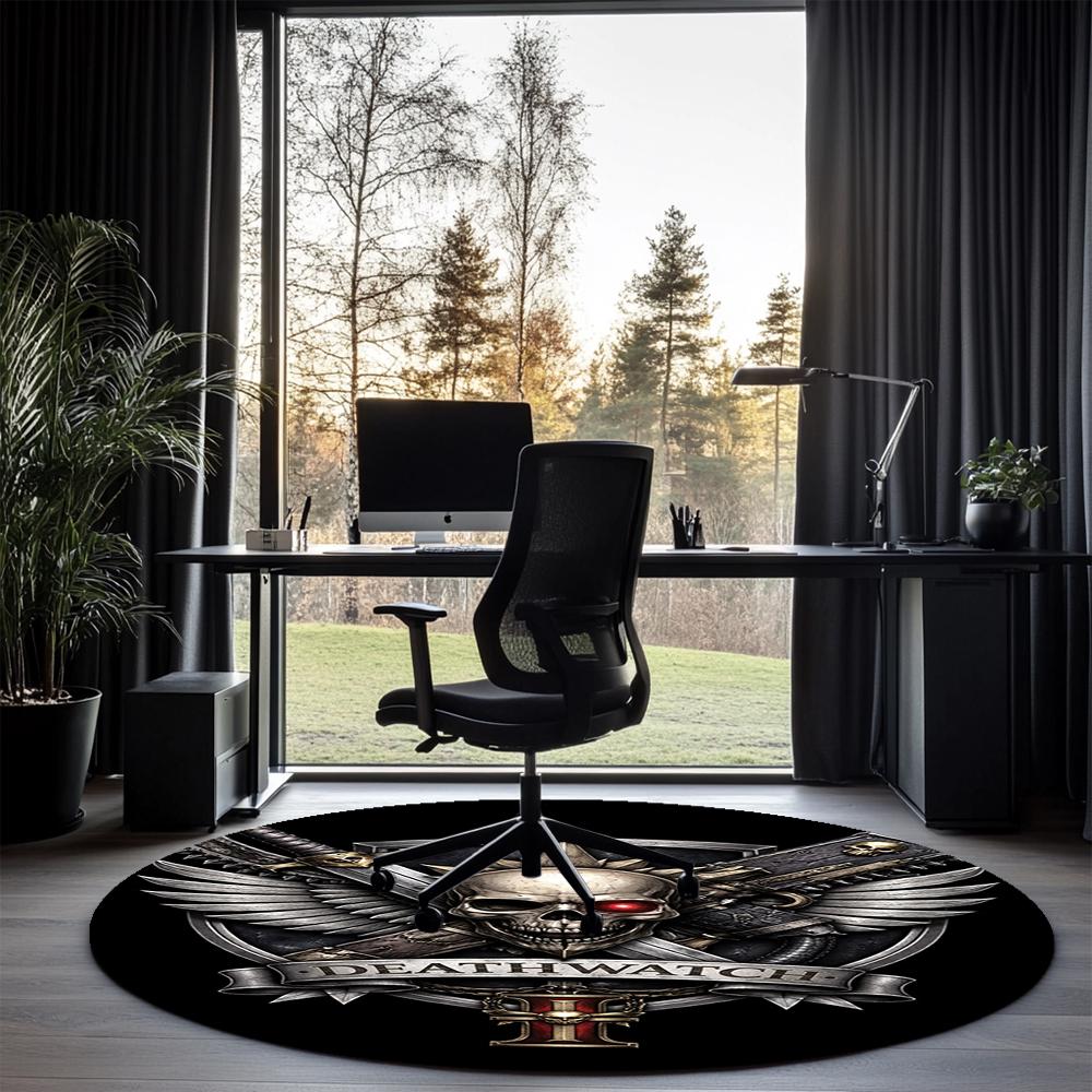 Warhammer 40k Printed Round Rug Carpet Chair Rug Area Rug Entryway Doormats,for Office Chair Living Room Bedroom Kitchen Room.