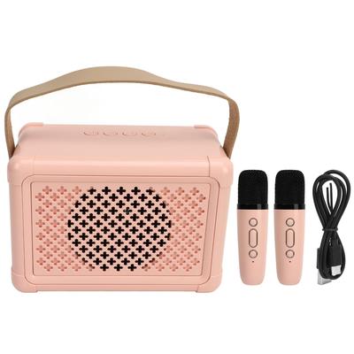 Mini-Karaoke-Maschine mit 2 kabellosen Mikrofonen Tragbarer Bluetooth-Lautsprecher Karaoke-Maschinen-Set für