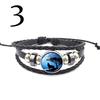Black Leather Bracelet Wolf Head Glass Metal Buckle Punk Jewelry Weave Multilayer Bracelet Charm Wo