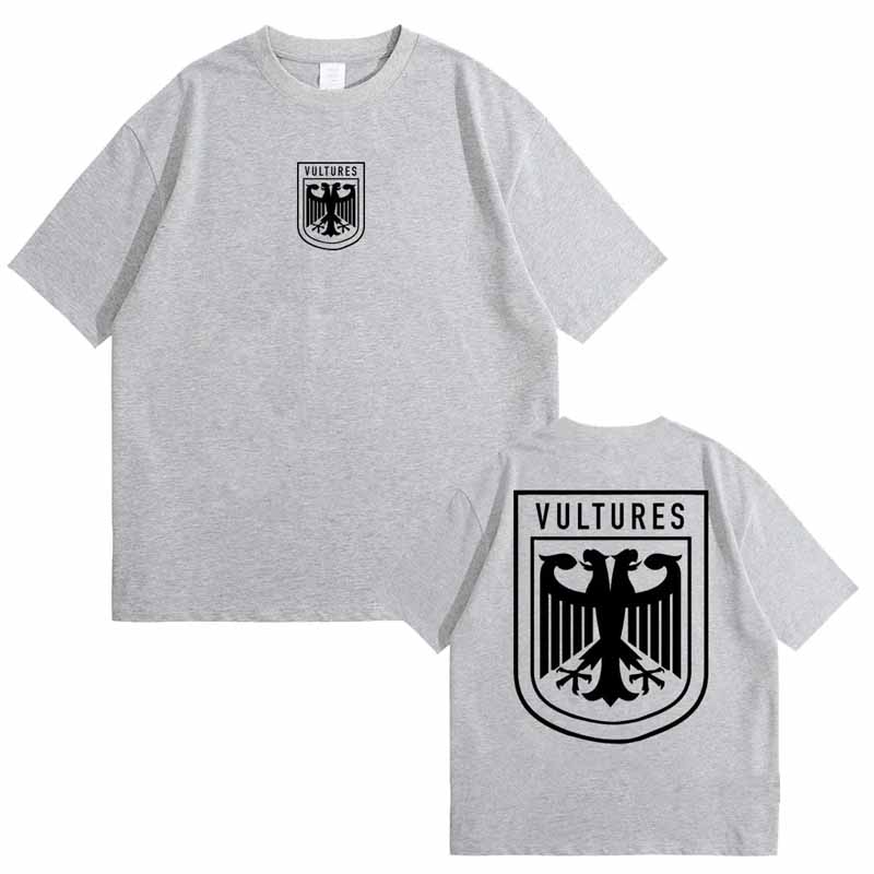 Männliches T-Shirt aus 100 % Baumwolle, Rapper Kanye West Vultures Neues Musikalbum, Grafik-T-Shirts für Männer und Frauen, Hip-Hop-Mode, übergroße T-Shirts