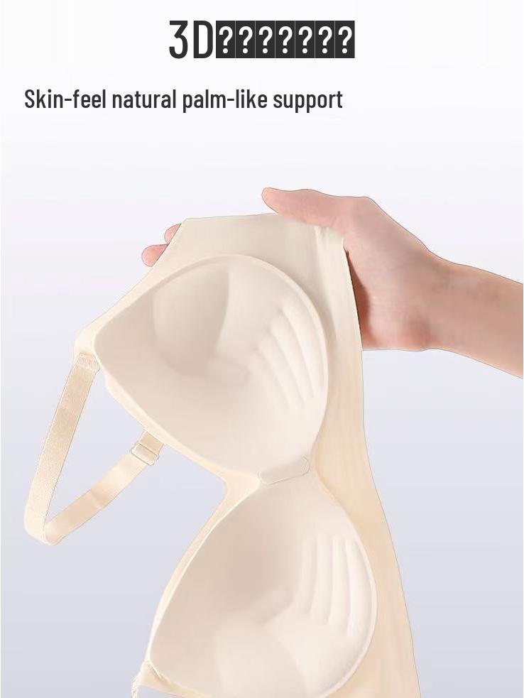 Seamless Push-Up Comic Bra for Small Chests, Side Support, Outward-Expanding, Fixed Cup